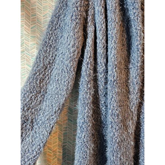 Soft Surroundings Newfoundland fuzzy knit open front cardigan Blue Sz L - Picture 2 of 6